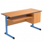 Lehrertisch, 130x65 cm (B/T), 76 cm hoch, Platte: Melamin, PU-Kante, 